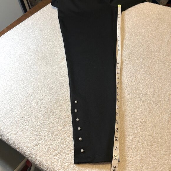 INC International Concepts black leggings w pearl bead accents - Picture 9 of 9